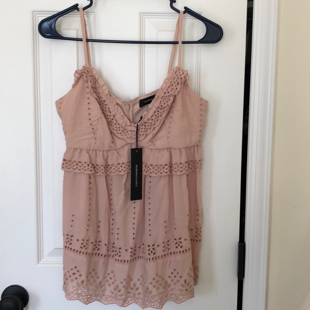 BCBGMaxAzria Blush Eyelet Camisole